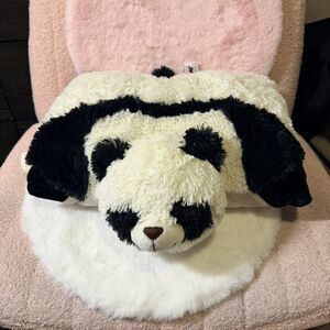 Pillow Pets Cow Foldable Plush 18" Stuffed Animal White Black